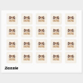 Carré Sticker en style texte pour chien (Feuille)