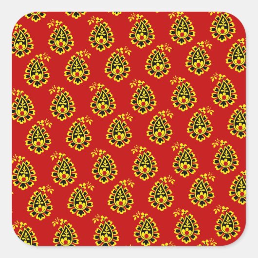 Carré Sticker en tissu indien (Devant)