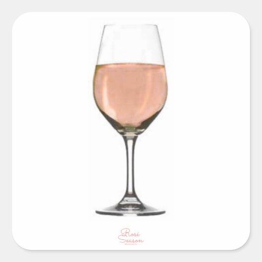 Carré sticker en verre de vin rosé (Devant)
