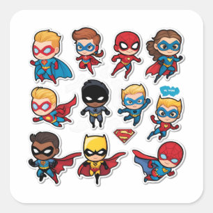 Carré Sticker ensemble de superhéros