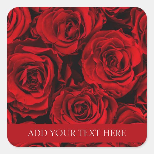 CARRÉ STICKER ENVELOPE SEAL : ROSES ROUGES (Devant)