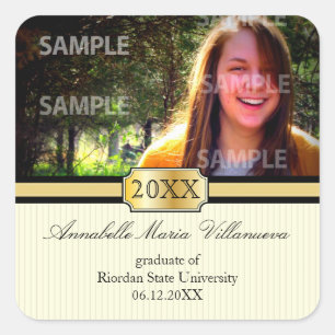 Carré Sticker Faire-part de graduation de la bande de bo