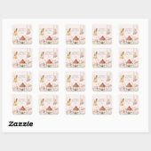 Carré Sticker Fairy Enchanted Baby shower Faveur (Feuille)
