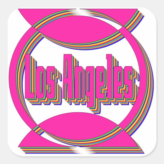 Carré Sticker fantastique Los Angeles 3 (Devant)