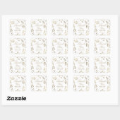 Carré Sticker Faux Gold Chic Botanical Merci Favor (Feuille)