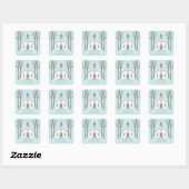 Carré Sticker Faveur Chapelle Whimsical (Feuille)