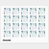 Carré Sticker Favor de mariage de minuit fleuris (Feuille)