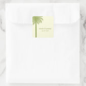Carré Sticker Favor Palm Beach Wedding - Vert (Sac)