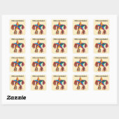 Carré Sticker Feliz Cumpleanos (Feuille)