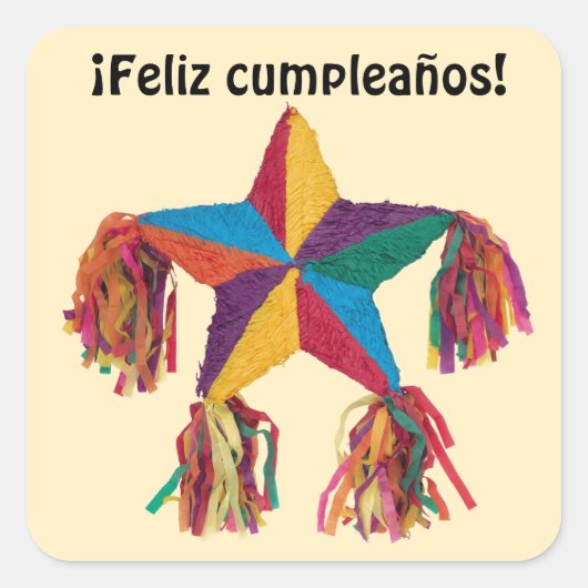 Carré Sticker Feliz Cumpleanos (Devant)