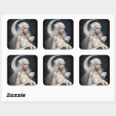 Carré Sticker Feminine Divine Déesse Lune (Feuille)