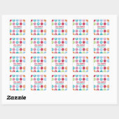 Carré Sticker Fille Anniversaire Fille Dots Couleur Fuzz (Feuille)