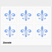 Carré Sticker Fleur De Lis Bleu (Feuille)