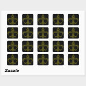 Carré Sticker Fleur De Lis Noir et Or (Feuille)