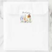 Carré Sticker fleur sauvage en Merci papillon (Sac)