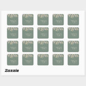 Carré Sticker fleur sauvage Sage Deco Mariage Seal (Feuille)