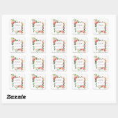 Carré Sticker floral aquarelle (Feuille)