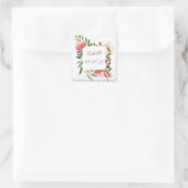 Carré Sticker floral aquarelle (Sac)