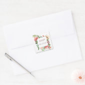 Carré Sticker floral aquarelle (Enveloppe)