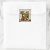 Carré Sticker Floral de Chouette rose (Sac)