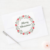 Carré Sticker floral de Noël simple (Enveloppe)
