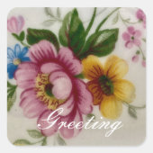 Carré Sticker Floral Inspiré Porcelaine (Devant)