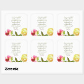 Carré Sticker floral Romans 8:28 (Feuille)