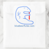 Carré sticker flûtes d'ours bleu 3" (Sac)