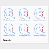 Carré sticker flûtes d'ours bleu 3" (Feuille)