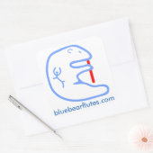 Carré sticker flûtes d'ours bleu 3" (Enveloppe)