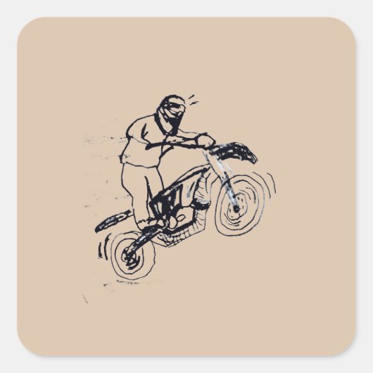 Carré Sticker for Kids with dirt bike (Devant)