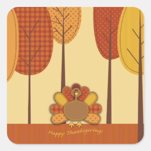 Carré Sticker forestier de Turquie sauvage 2