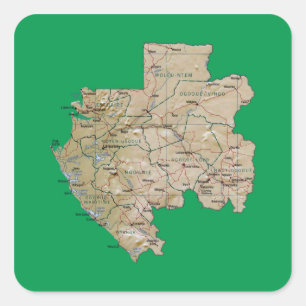 Carré Sticker Gabon Map