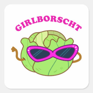 Carré Sticker Girlborscht Fabulous Vegetable Pun