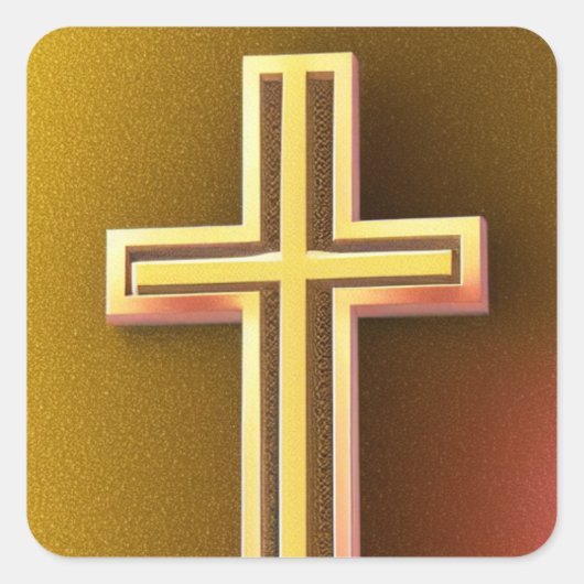 Carré Sticker Gold et Pink Cross (Devant)