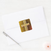Carré Sticker Gold et Pink Cross (Enveloppe)