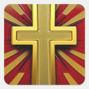 Carré Sticker Gold et Red Cross