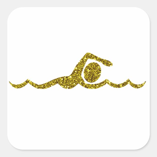 Carré Sticker Gold Schwimmen (Devant)