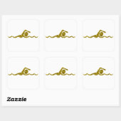 Carré Sticker Gold Schwimmen (Feuille)