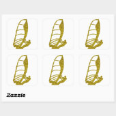 Carré Sticker Gold Windsurfen (Feuille)