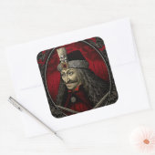 Carré Sticker gothique Vlad Dracula - Horreur vampire fo (Enveloppe)