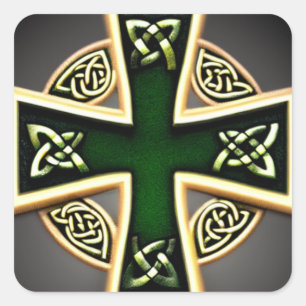 Carré Sticker Green Celtic Cross