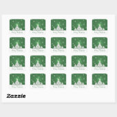 Carré Sticker Green Snowy Christmas Tree (Feuille)