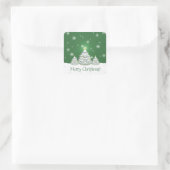 Carré Sticker Green Snowy Christmas Tree (Sac)