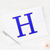 Carré Sticker H Lettre Bleue (Enveloppe)