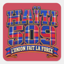 Sticker Haïti 509 Madras L'Union Fait la Force