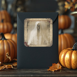 Carré Sticker Halloween déplaisant Ghost