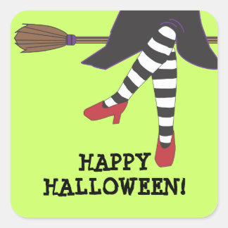 Carré Sticker Halloween sorcière Éffrayante personnalisé