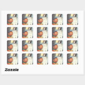 Carré sticker Halloween vintage (Feuille)