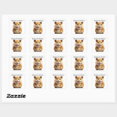 Carré Sticker hamster souriant (Feuille)